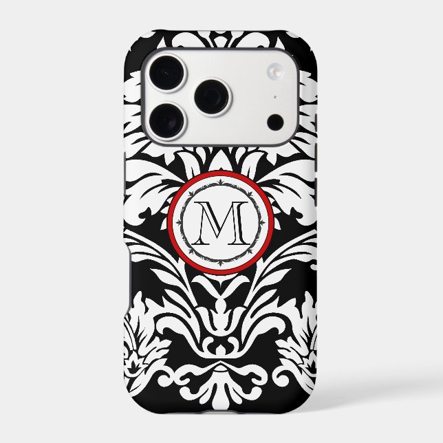 Monogram Vintage Magnolia Flower Pattern iphone (Back)