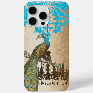 Monogram Vintage Peacock Chandelier Damask iPhone iPhone 15 Pro Max Case