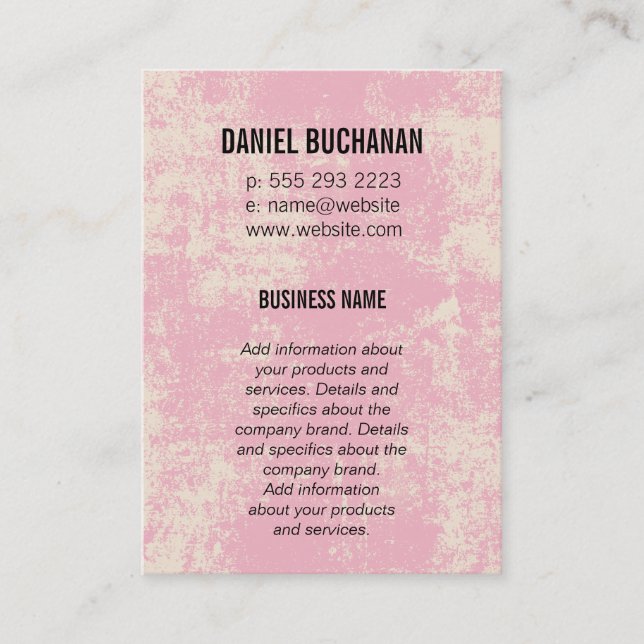 Monogram Vintage Pink Business Card (Front)