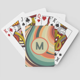 Monogram Vintage Wave Stripe Playing Cards