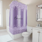 Monogram Violet Purple Dripping Glitter Metallic