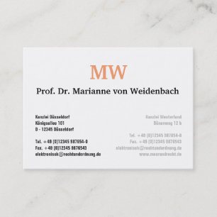 Monogram Visitenkarten Business Card