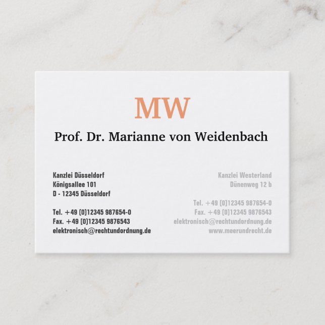Monogram Visitenkarten Business Card (Front)