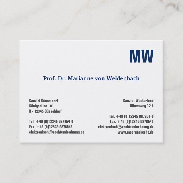 Monogram Visitenkarten Business Card (Front)