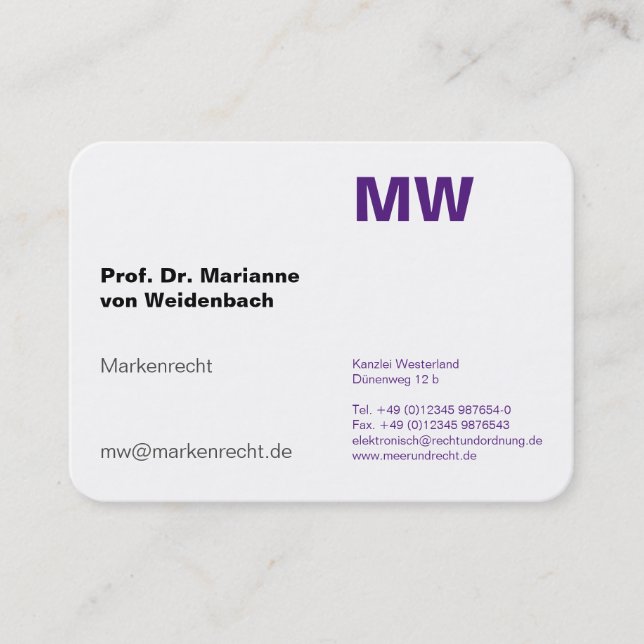 Monogram Visitenkarten Business Card (Front)