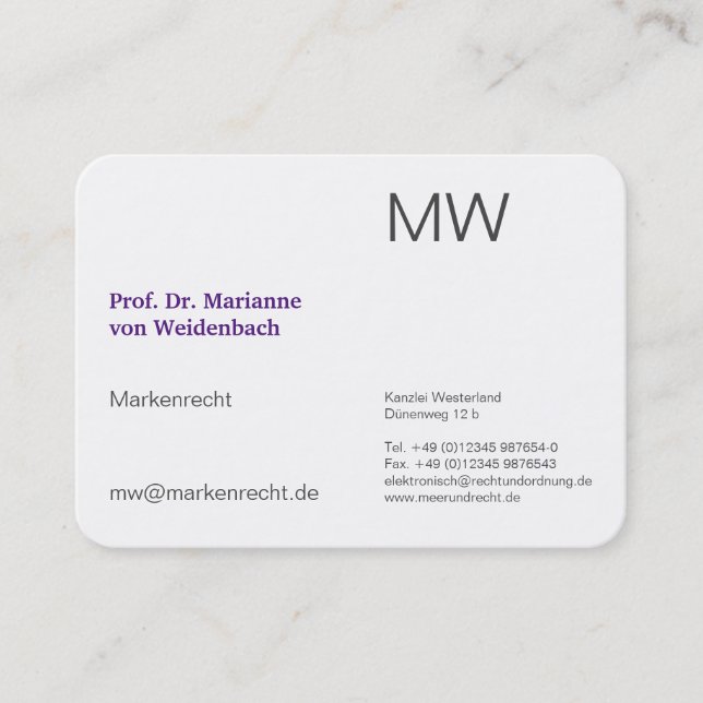 Monogram Visitenkarten Business Card (Front)