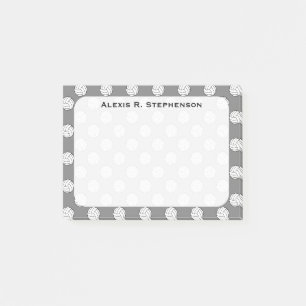 Monogram Volleyball Balls on Medium Grey Post-it Notes