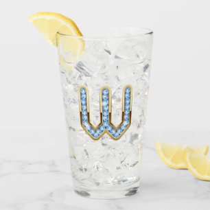 Monogram W - 16 oz Glass 