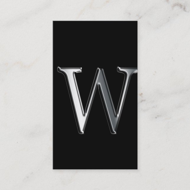 Monogram W business cards (Front)