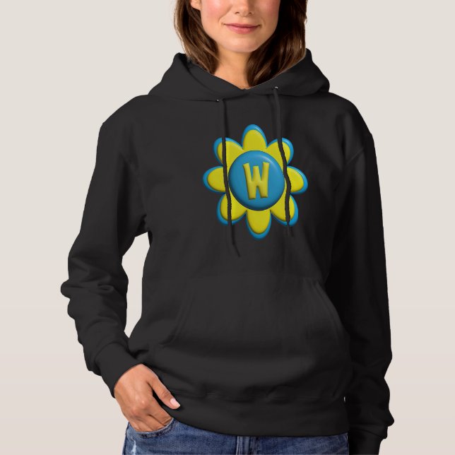 Monogram W  Colorful Flower Hoodie (Front)