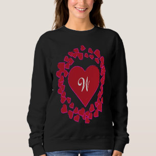 Monogram W Heart Wreath Shape Sweatshirt