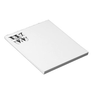 Monogram W Initial Stationary Desk Notepad