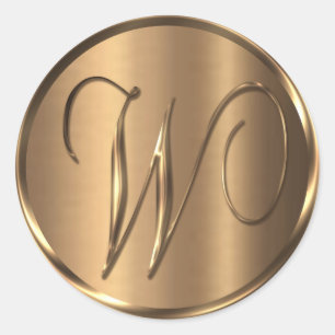 Monogram W NONMETALLIC Bronze Envelope Seal