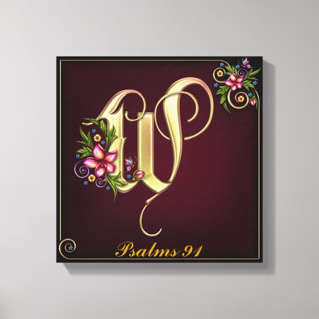 Monogram W Premium Wrapped Canvas (Gloss) (Front)