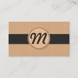Monogram w/ Texture (orange) Business Card