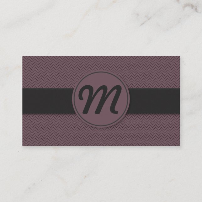 Monogram w/ Texture (purple) Business Card (Front)
