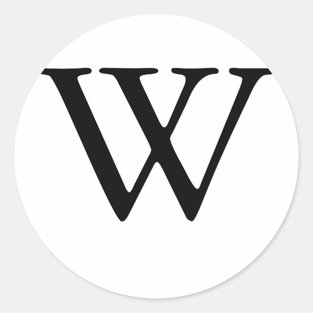 Monogram W Wedding Seal Sticker (Front)