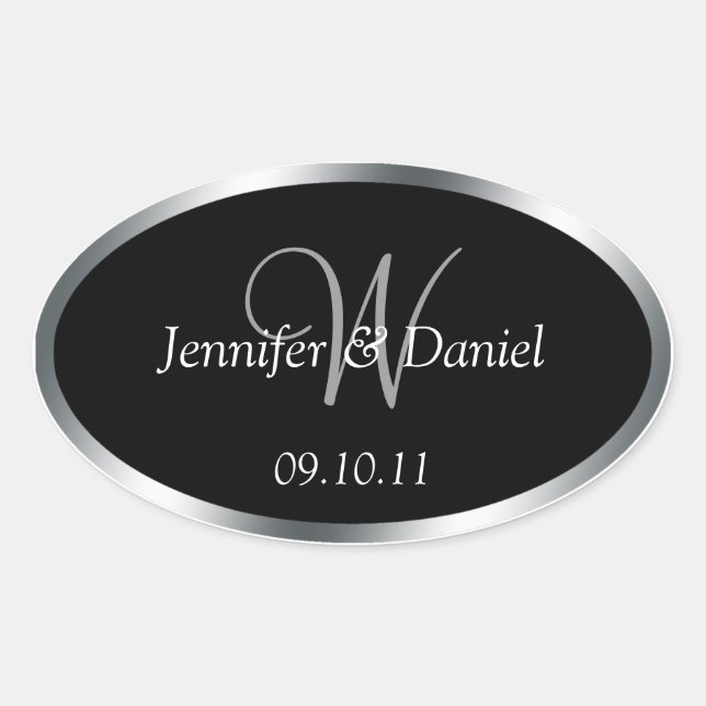 Monogram W Wine Labels To Customise (Front)