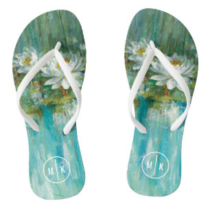 Monogram Water Lily Pond Jandals