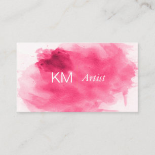 Monogram   Watercolor Artist Business Card
