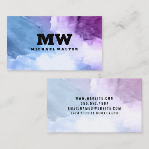 Monogram Watercolor Business Card