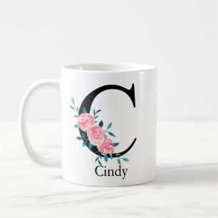 Monogram Watercolor Custom Single Letter C Coffee  Coffee Mug