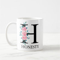 Monogram Watercolor Custom Single Letter  Coffee H