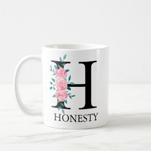 Monogram Watercolor Custom Single Letter Coffee H Mug