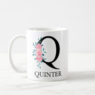 Monogram Watercolor Custom Single Letter Q Coffee Mug