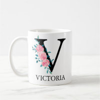 Monogram Watercolor Custom Single Letter V