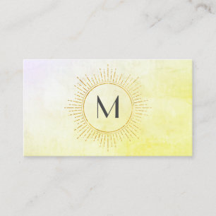Monogram Watercolor Illuminated Elements Business Card