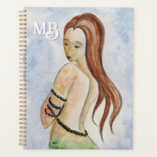 Monogram Watercolor Mermaid Planner