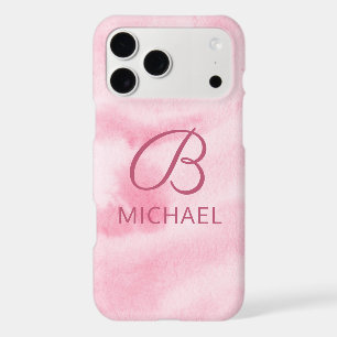 Monogram Watercolor Pink Personalised Name