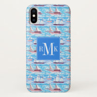 Monogram | Watercolor Sailing Ships Pattern