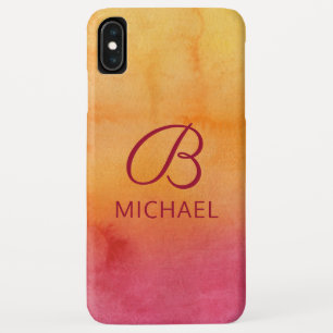 Monogram Watercolor Sunset Personalised Name Case-Mate iPhone Case