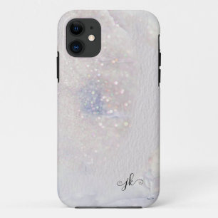 Monogram Watercolor Texture Opal Mineral Sparkle Case-Mate iPhone Case
