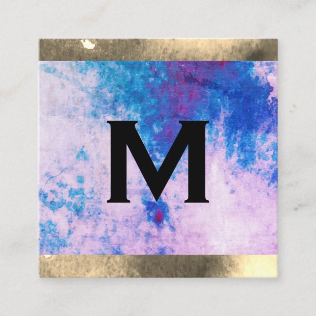 Monogram Watercolor Trim (appointment card) Appointment Card (Front)