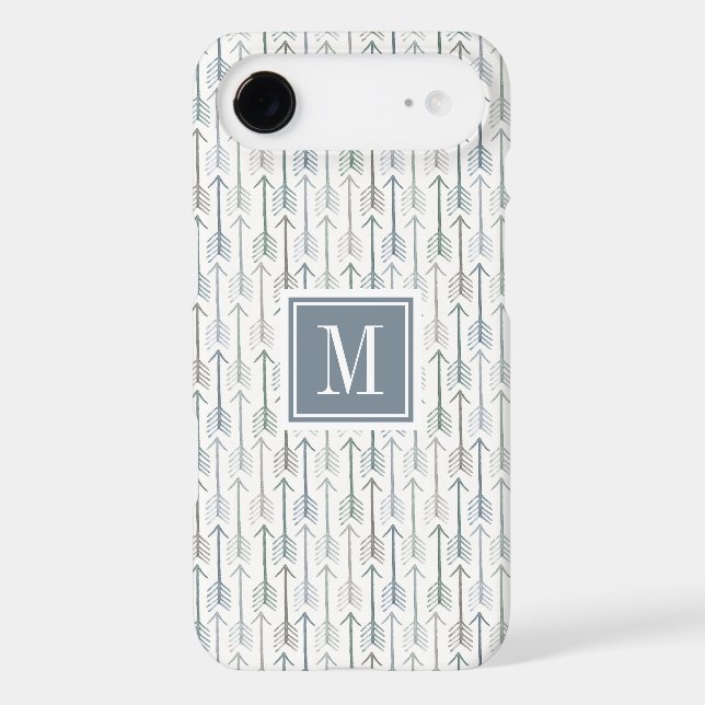 Monogram | Watercolor Wanderlust Arrow Pattern Case-Mate iPhone Case (Back)