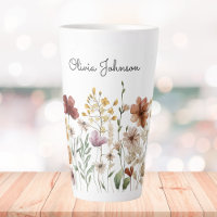 Monogram Watercolor Wildflower Pretty Floral