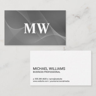 Monogram   Wave Lines Abstract Background Business Card