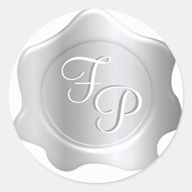 Monogram Wax Seal Wedding Stickers (Front)