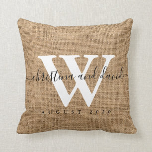 Monogram Wedding Bride and groom Personalised Cushion
