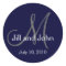 Monogram Wedding Bride Groom Date Navy Sticker