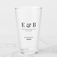 Monogram Wedding Bridesman Gift Personalised Black