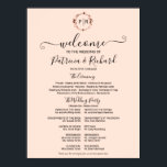 Monogram Wedding Ceremony Program Sign Foam Board<br><div class="desc">A simple chic foliage rose gold foil monogram peach rose wedding ceremony program sign foam board. Easy to personalise with your details. Modern boho wedding ceremony program sign foam board editable, wreaths photo wedding invitation, customisable, calligraphy handwritten font, simple, elegant. CUSTOMIZATION: If you need design customisation, please contact me through...</div>