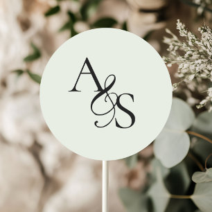 Monogram, Wedding Classic Round Sticker