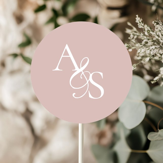 Monogram, Wedding Classic Round Sticker (Personalized, Elegant, Classic, Monogram, Wedding Sticker.)