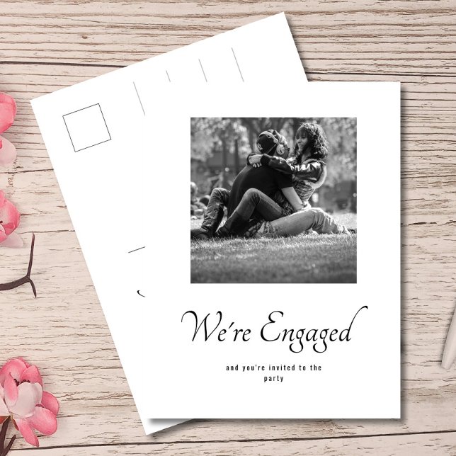 Monogram Wedding Engagement Party Photo Invitation (Creator Uploaded)