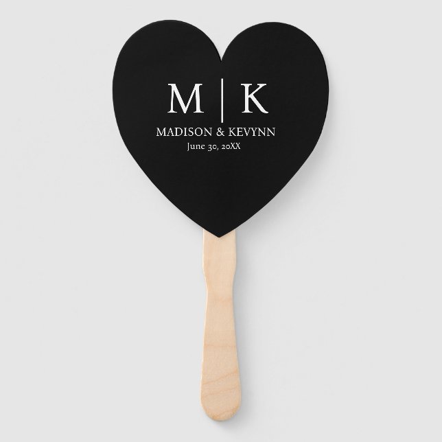  Monogram Wedding Hand Fan (Front)