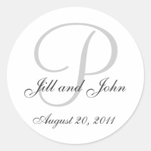 Monogram Wedding Initial Bride Groom Seal Sticker